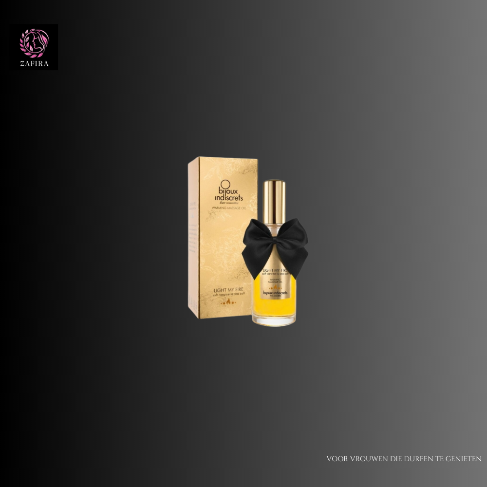 Erotic Massage Oil Bijoux Cosmetiques Light My Fire 100 ml Caramel Heating Effect