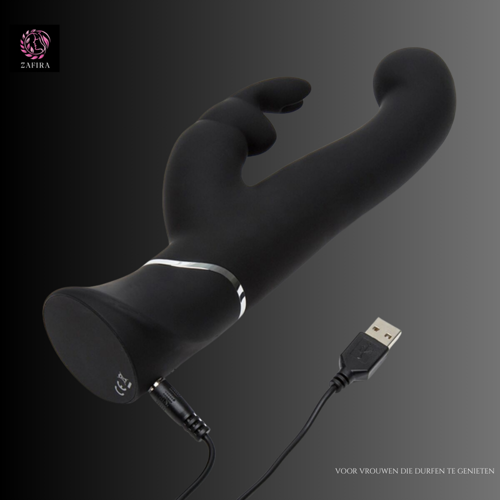 Double Rabbit Pleasures Vibe Happy Rabbit Black