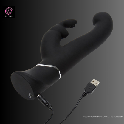 Double Rabbit Pleasures Vibe Happy Rabbit Black