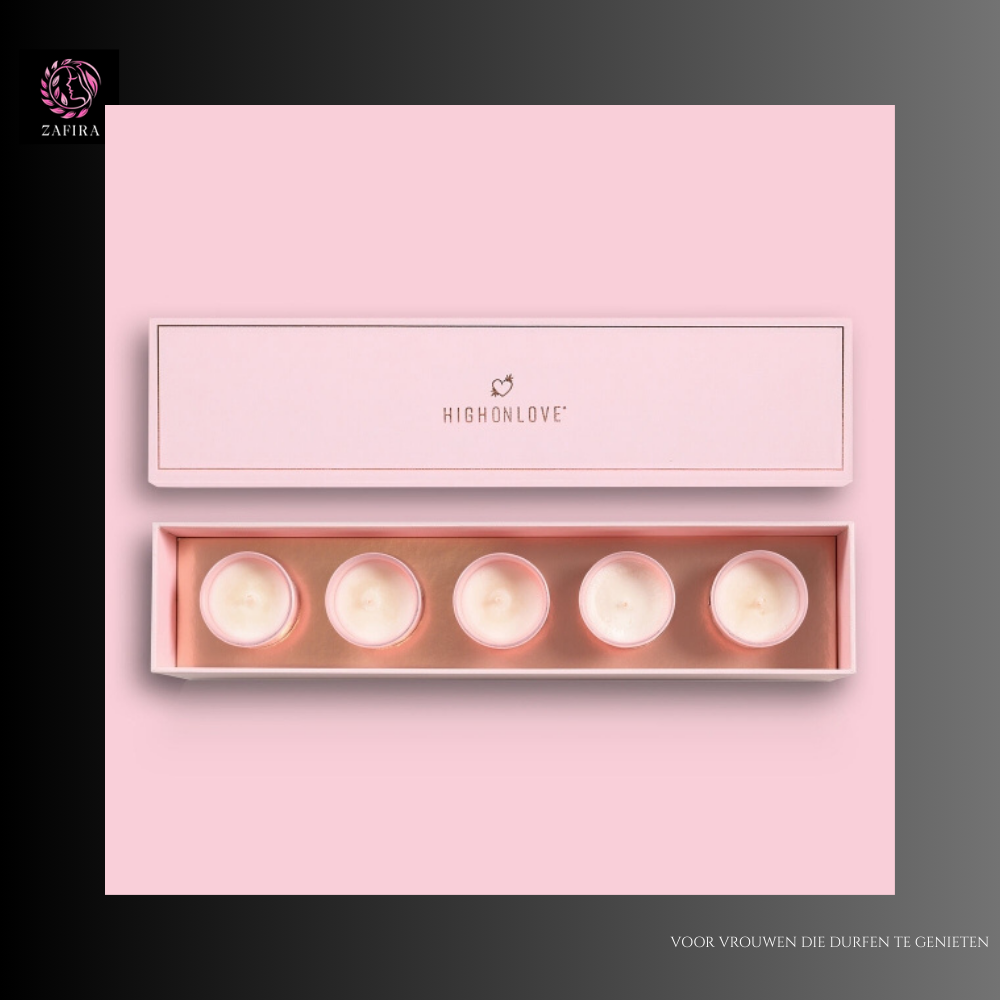 Massage Candle Highonlove Orange Pink Strawberry Champagne Lychee 35 ml