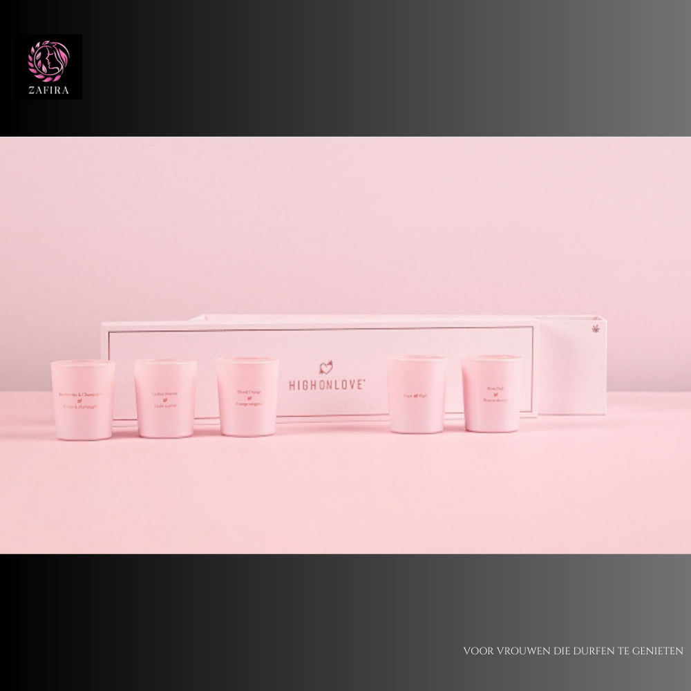 Massage Candle Highonlove Orange Pink Strawberry Champagne Lychee 35 ml